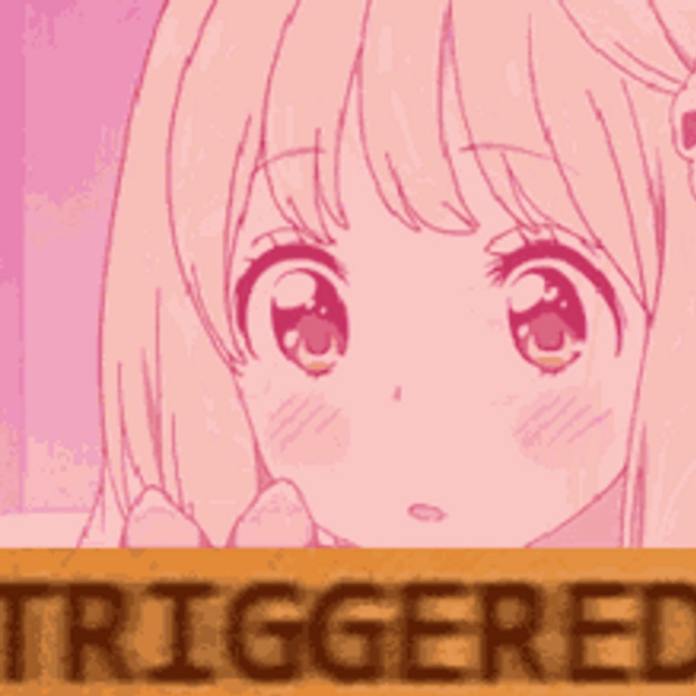 An image of a surprised anime girl with large eyes, captioned with 'TRIGGERED'. The image illustrates psychological triggers in affiliate marketing, emphasizing emotional response.